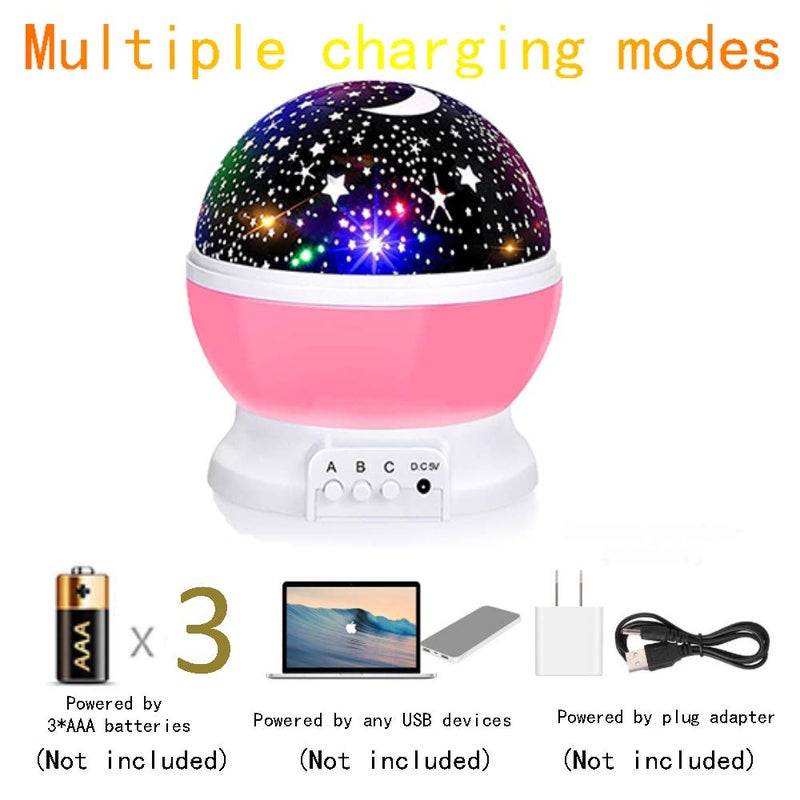 Borelor Star Night Light for Kids, 12 Color Changing Lights Modes with USB Cable, 360Â°Rotating Moon Star Projector Desk Lamp for Bedroom Party Decor & Girls Birthday Gift - Image 4